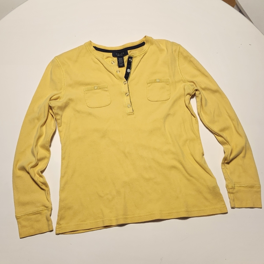 Chaps Yellow Henley Shirt